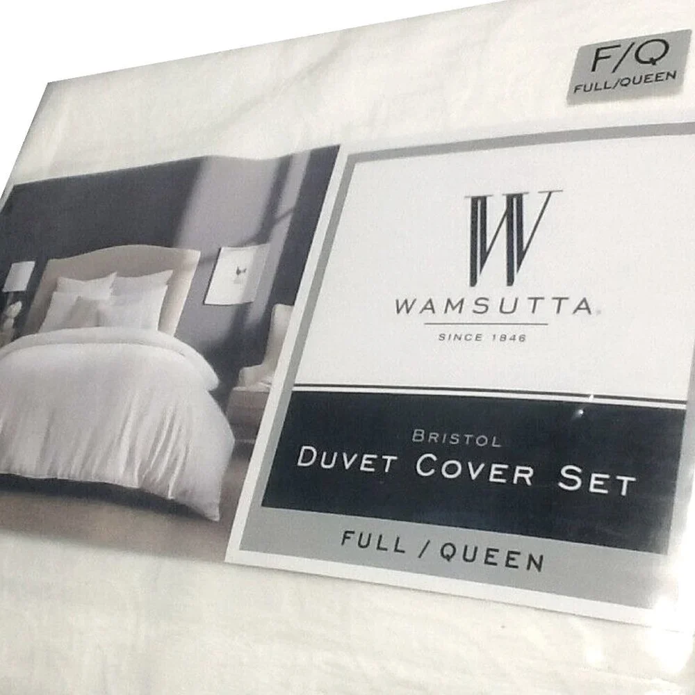 new IVORY-color Wamsutta Bristol 100% Cotton FULL / QUEEN Duvet Cover Set